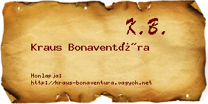 Kraus Bonaventúra névjegykártya