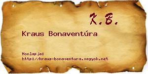 Kraus Bonaventúra névjegykártya